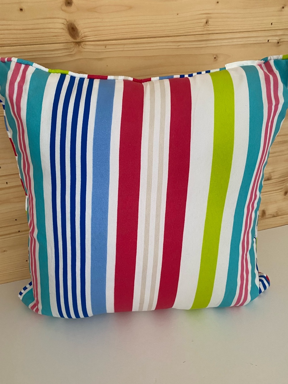 Colorful Flip Flop Throw Pillow Striped Back Coastal Beach Decor Accent Pillow - Picture 2 of 8
